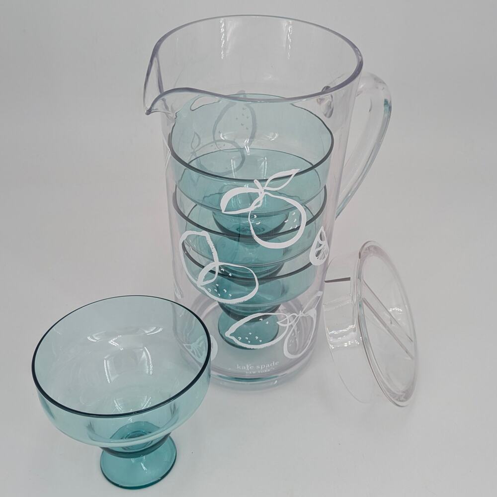 Kate Spade Margarita Set Acrylic Pitcher Cups Party Fiesta Summer Shatterproof